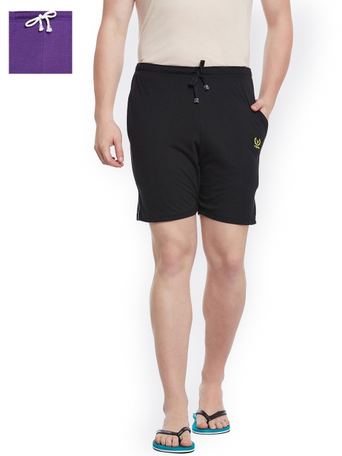 

VIMAL JONNEY Men Pack of 2 Lounge Shorts N1B_N5PU_02, Black