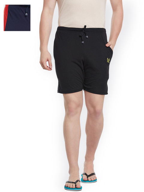 

VIMAL JONNEY Men Set of 2 Lounge Shorts N1B_N7NVY_02, Black