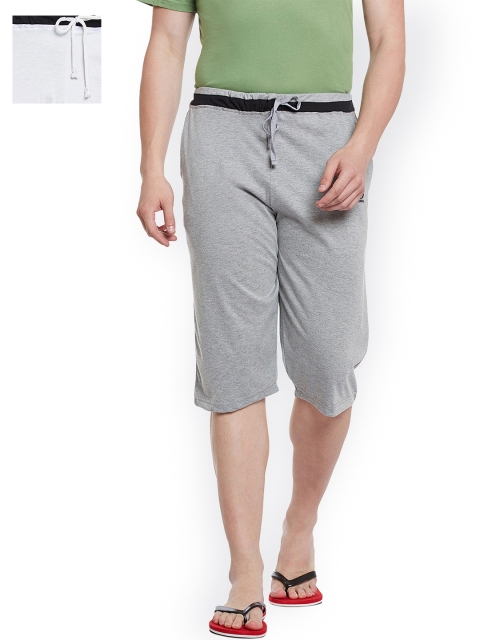 

VIMAL JONNEY Men Pack of 2 Lounge Shorts C8M_C8W_02, Grey melange