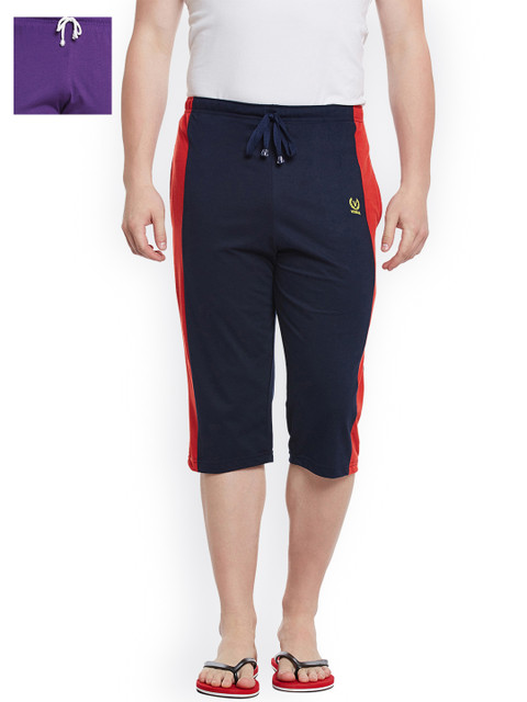 

VIMAL JONNEY Men Pack of 2 Lounge Shorts C7N_C7PU_02, Navy blue