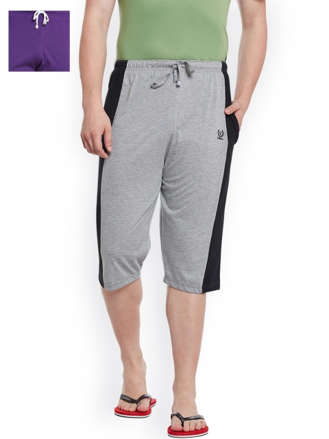 

VIMAL JONNEY Men Pack of 2 Lounge Shorts C7M_C7PU_02, Grey melange