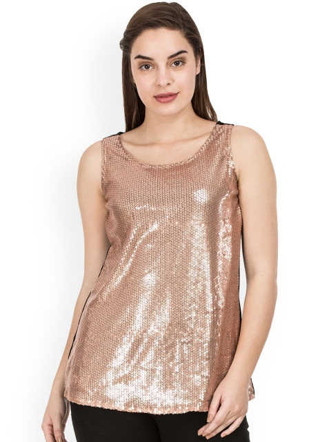

IDK Women Gold-Toned Embellished Top