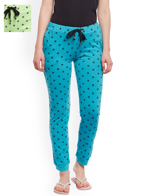 

VIMAL JONNEY Women Pack of 2 Joggers F4_PRT_NO.5_FRZ_NO.5_GRN_02, Turquoise blue