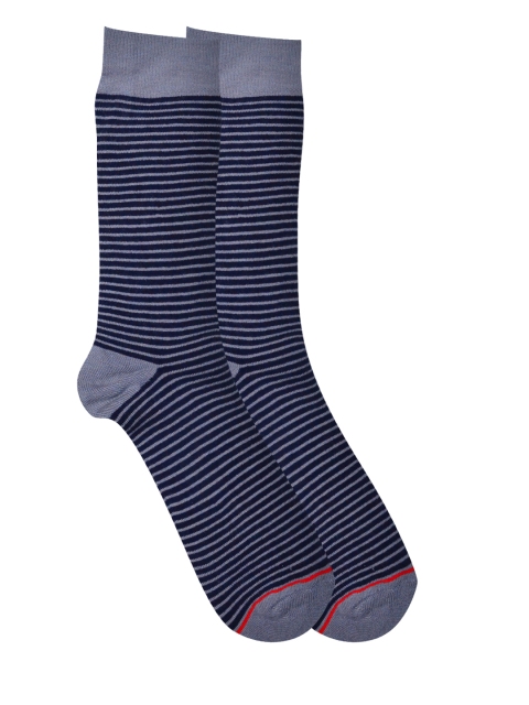 

Soxytoes Men Grey & Blue Striped Socks