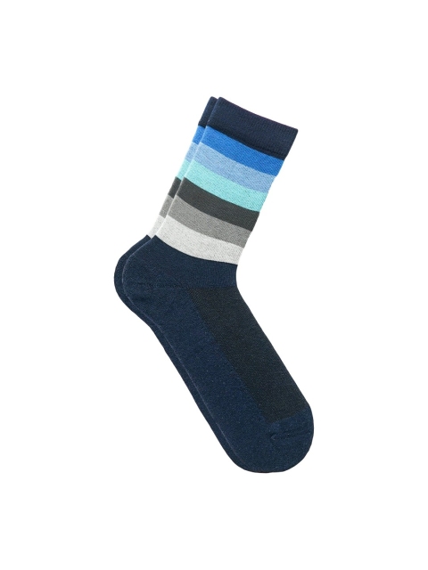 

Soxytoes Unisex Navy-Blue & Grey Striped Socks