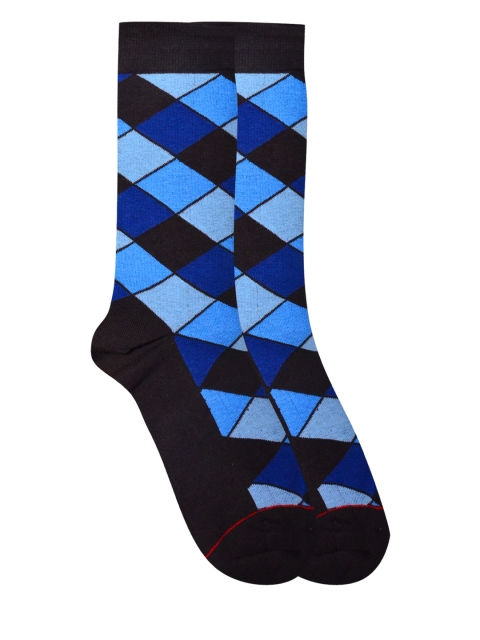 

Soxytoes Men Brown & Blue Patterned Socks