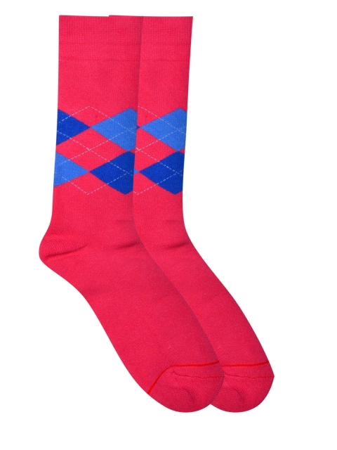 

Soxytoes Men Pink & Blue Patterned Socks