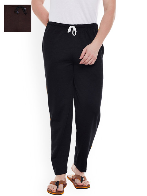 

VIMAL JONNEY Men Pack of 2 Lounge Pants D6BLK_D6BRN_02, Black