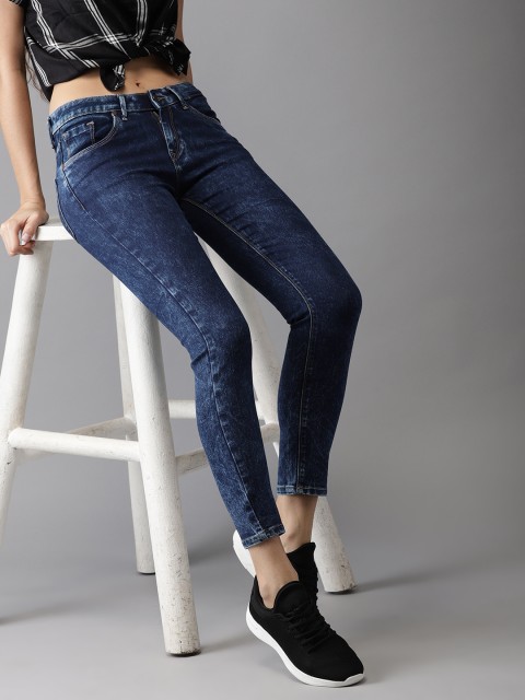 

Moda Rapido Women Blue Skinny Fit Mid-Rise Cropped Clean Look Stretchable Jeans
