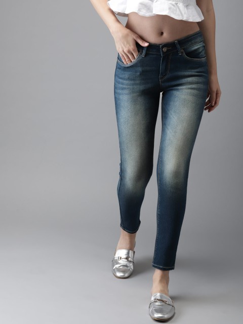 

Moda Rapido Women Blue Skinny Fit Mid-Rise Clean Look Stretchable Cropped Jeans