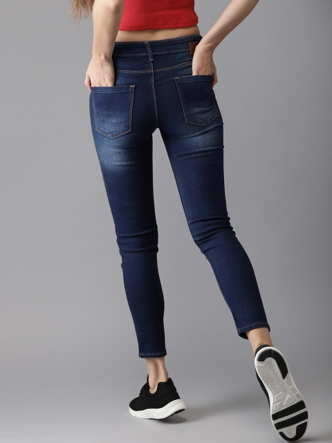 

Moda Rapido Women Blue Skinny Fit Mid-Rise Cropped Clean Look Stretchable Jeans