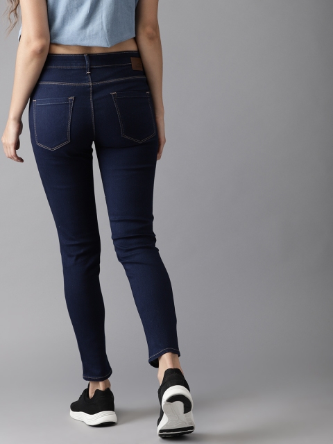 

Moda Rapido Women Blue Skinny Fit Mid-Rise Cropped Clean Look Stretchable Jeans
