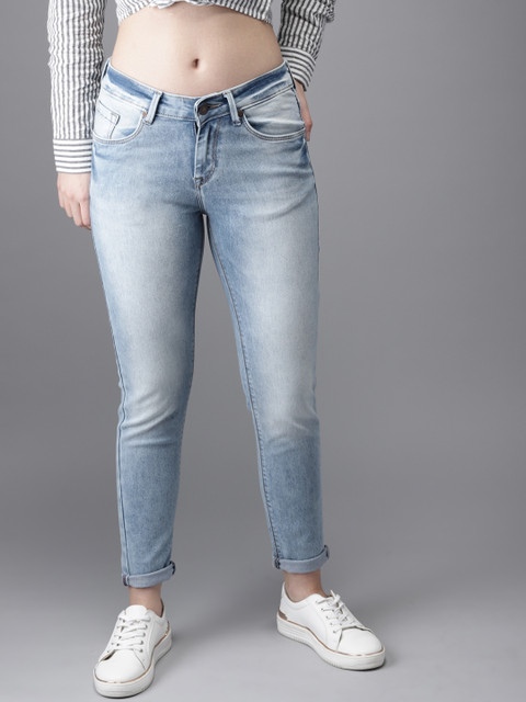 

Moda Rapido Women Blue Skinny Fit Mid-Rise Clean Look Stretchable Cropped Jeans
