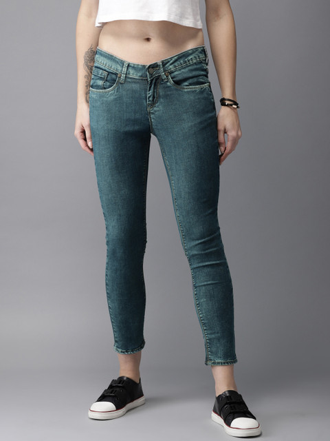 

HERE&NOW Women Blue Skinny Fit Mid-Rise Clean Look Stretchable Jeans