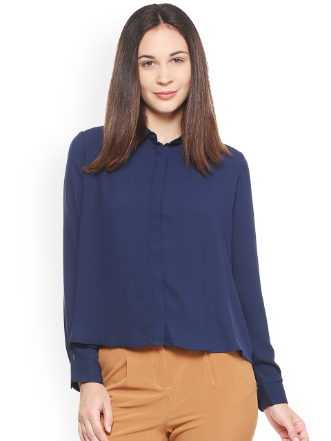 

Van Heusen Woman Women Blue Solid Shirt Style Top
