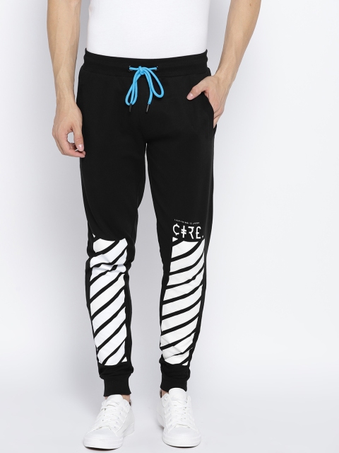 

People Men Black Printed Regular Fit Joggers