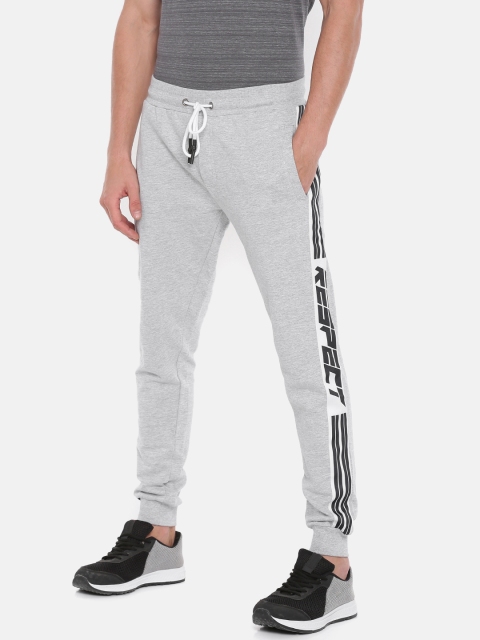 

People Men Grey Melange Regular Fit Solid Joggers
