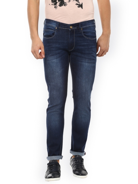 

People Men Blue Slim Fit Mid-Rise Clean Look Stretchable Jeans