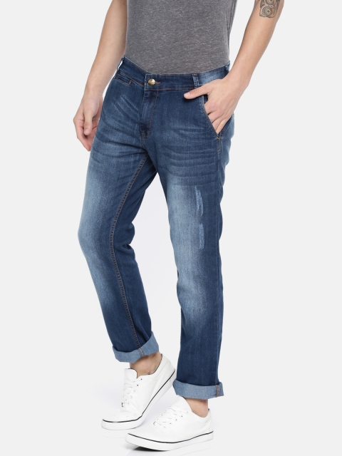 

People Men Blue Slim Fit Mid-Rise Mildly Distressed Stretchable Jeans