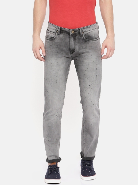 

People Men Grey Slim Fit Mid-Rise Clean Look Stretchable Jeans