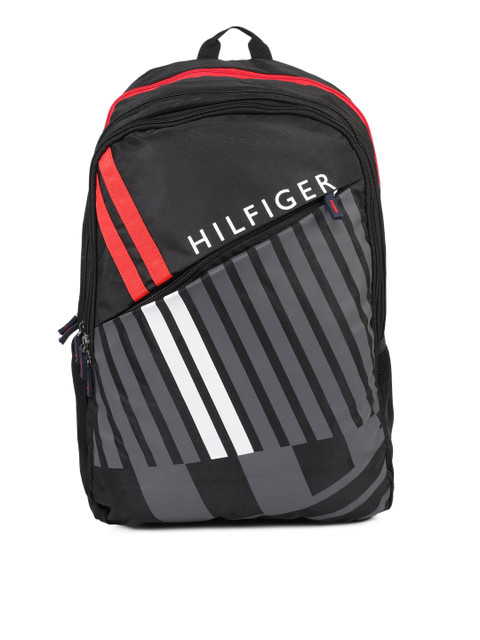 

Tommy Hilfiger Unisex Black & Red Graphic Backpack