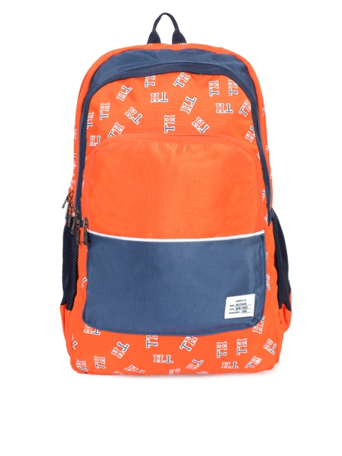 

Tommy Hilfiger Unisex Orange & Blue Brand Logo Backpack