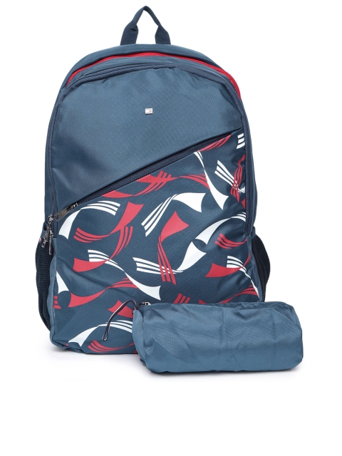 

Tommy Hilfiger Unisex Navy Blue & Red Printed Backpack