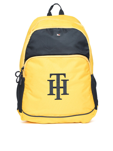 

Tommy Hilfiger Unisex Yellow & Navy Colourblocked Backpack