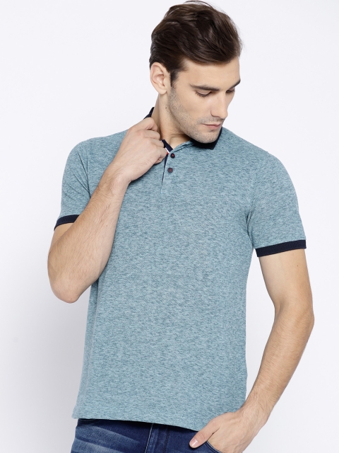 

Lee Cooper Men Blue Solid Polo Collar T-shirt