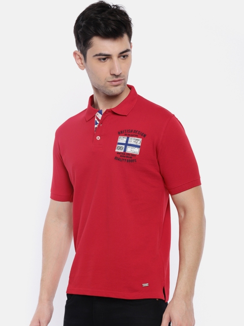 

Lee Cooper Men Red Solid Polo Collar Pure Cotton T-shirt