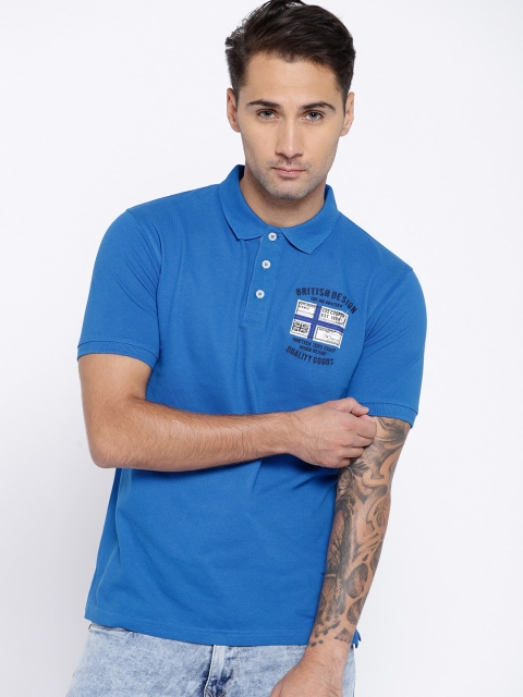 

Lee Cooper Men Blue Solid Polo Collar T-shirt