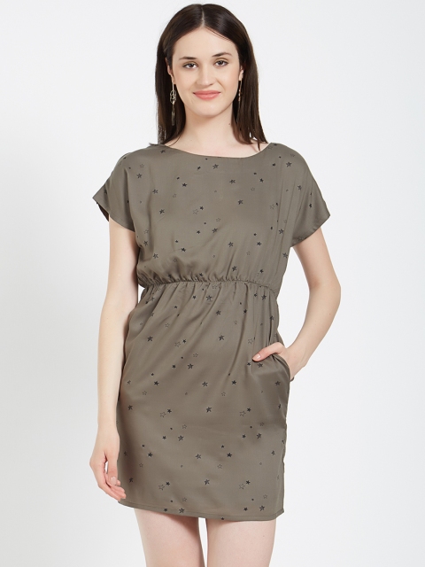 

MISH Women Brown Star Print Sheath Dress