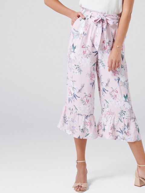 

Forever New Women Pink Loose Fit Printed Culottes