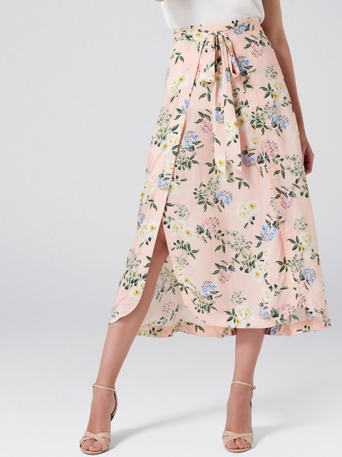 

Forever New Women Pink Floral Print A-Line Skirt