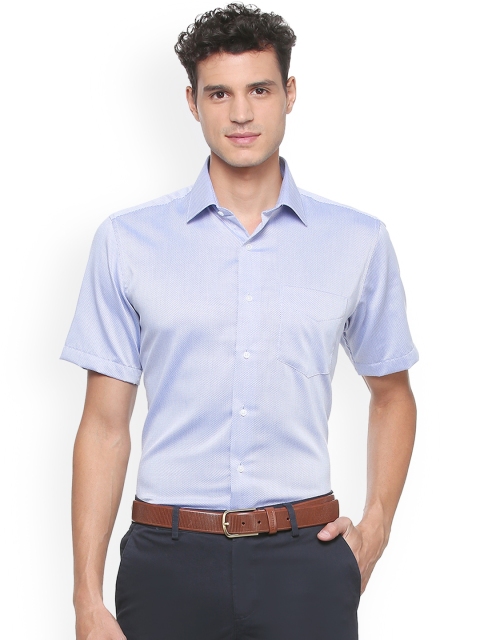 

Van Heusen Men Blue Contemporary Regular Fit Self Design Formal Shirt