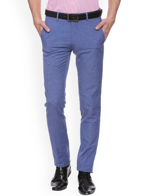 

Van Heusen Men Blue Slim Fit Solid Formal Trousers