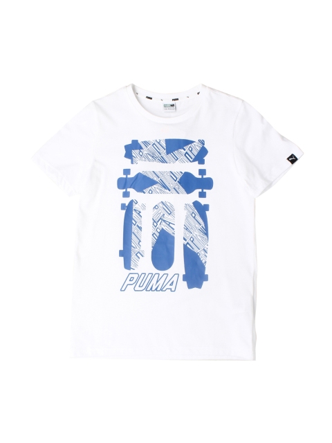 

Puma Boys White Printed Round Neck T-shirt