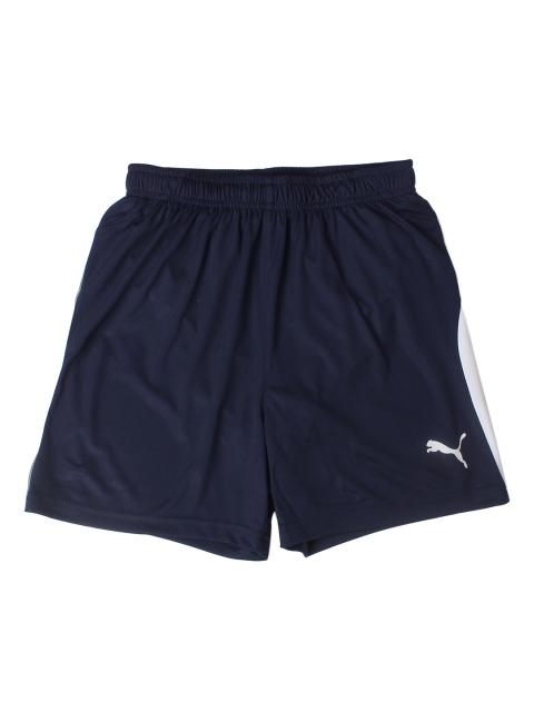 

Puma Boys Navy Blue Solid Regular Fit Regular Shorts