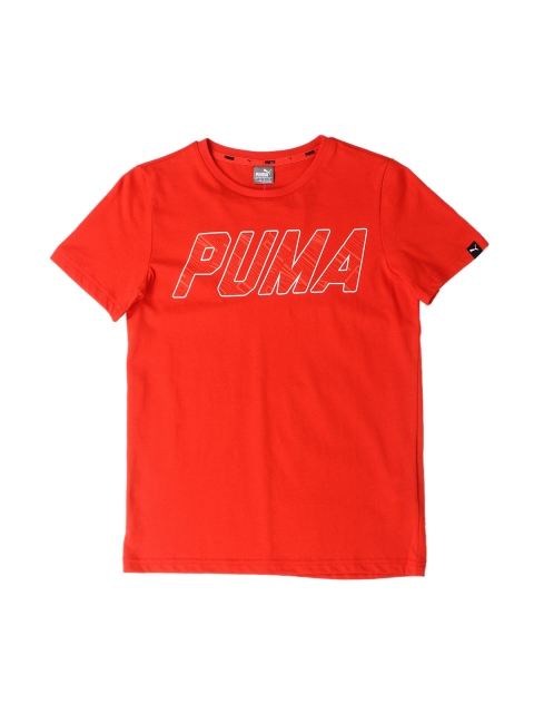 

Puma Boys Red Printed Round Neck Style Graphic T-shirt