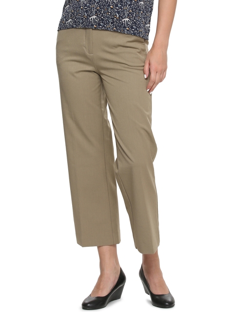 

Van Heusen Woman Women Khaki Regular Fit Solid Formal Trousers