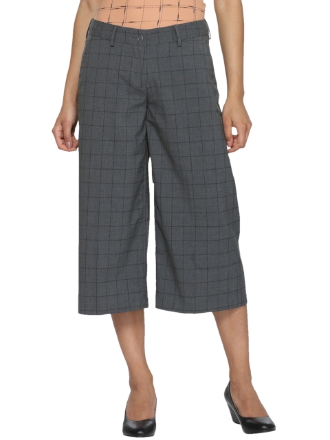 

Van Heusen Women Grey Regular Fit Checked Culottes