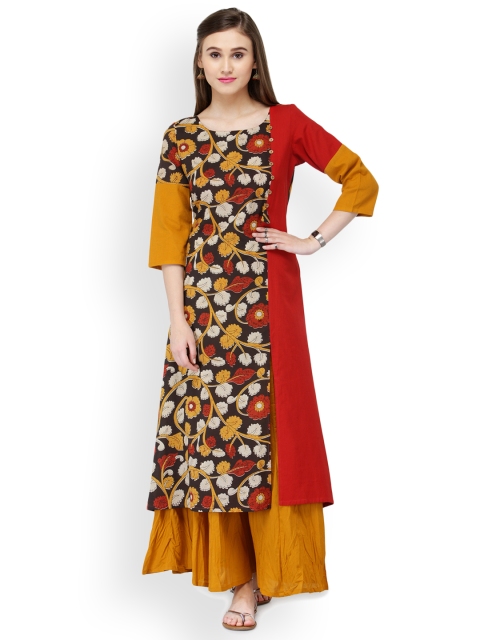 

Varanga Women Multicoloured Printed A-Line Kurta, Multi