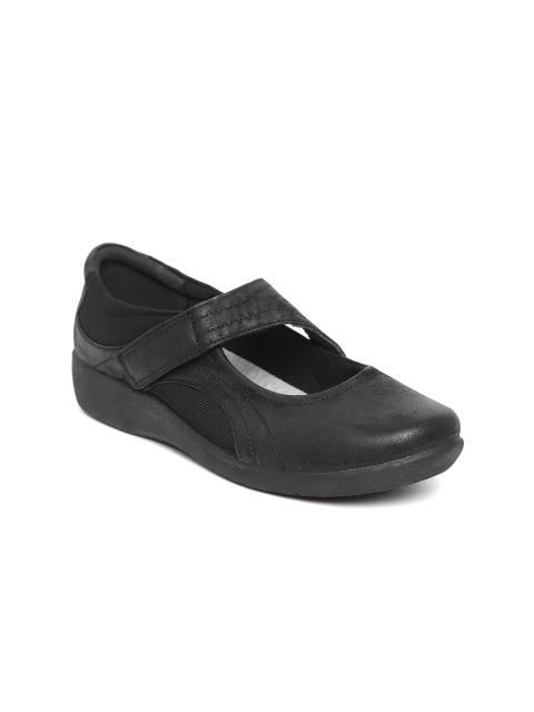 

Clarks Women Black Solid Synthetic Ballerinas
