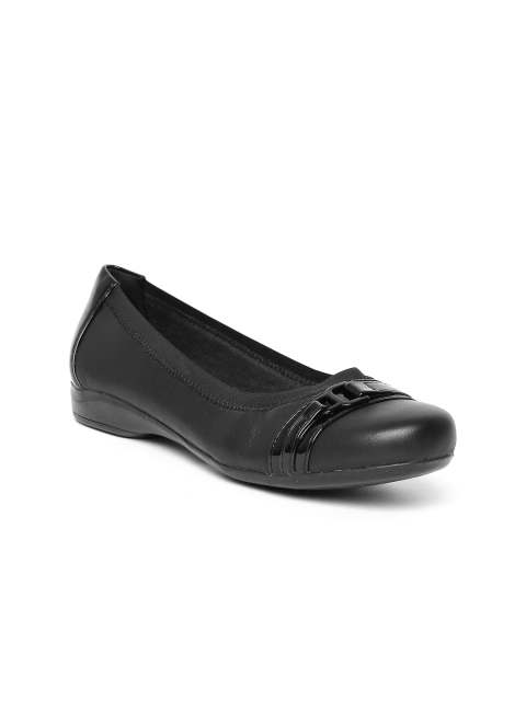 

Clarks Women Black Solid Synthetic Ballerinas