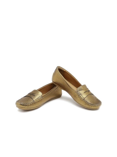 

Clarks Women Gold-Toned Loafers