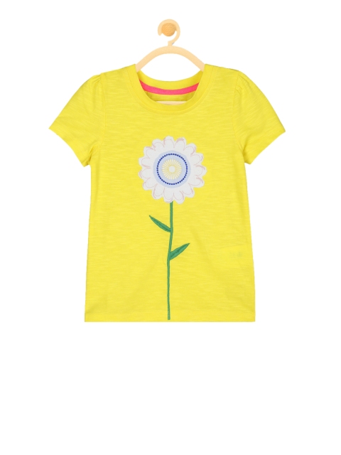 

Cherry Crumble Girls Yellow T-shirt with Applique