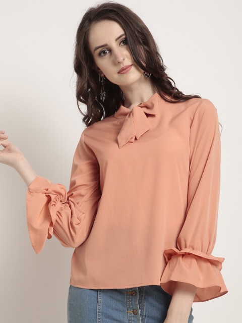 

RARE Women Peach-Coloured Solid Top