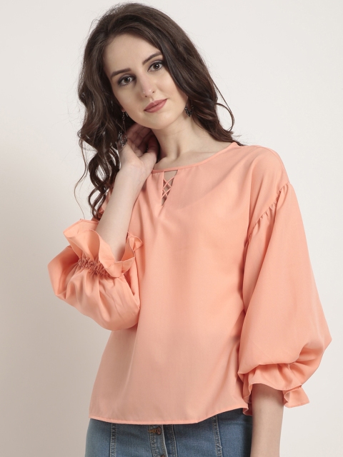 

RARE Women Peach-Coloured Solid Top