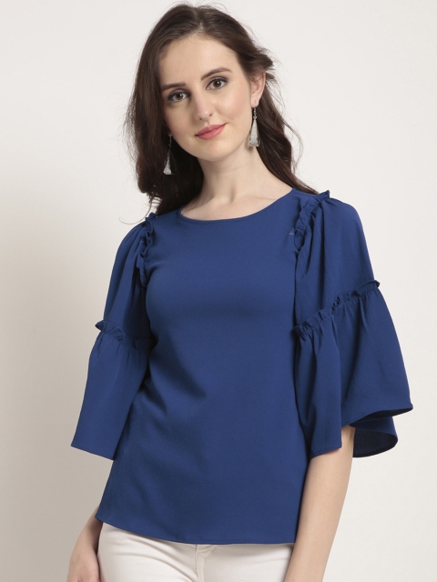 

RARE Women Blue Solid Top