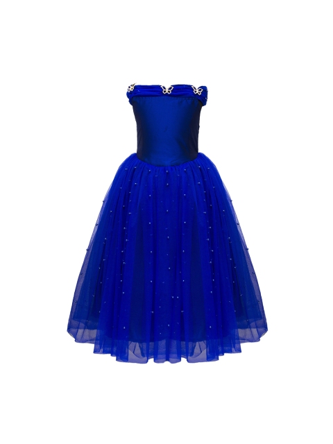 

Fairies Forever Girls Blue Embellished Fit and Flare Dress